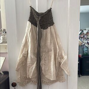 Bohemian Cream and Brown Dress